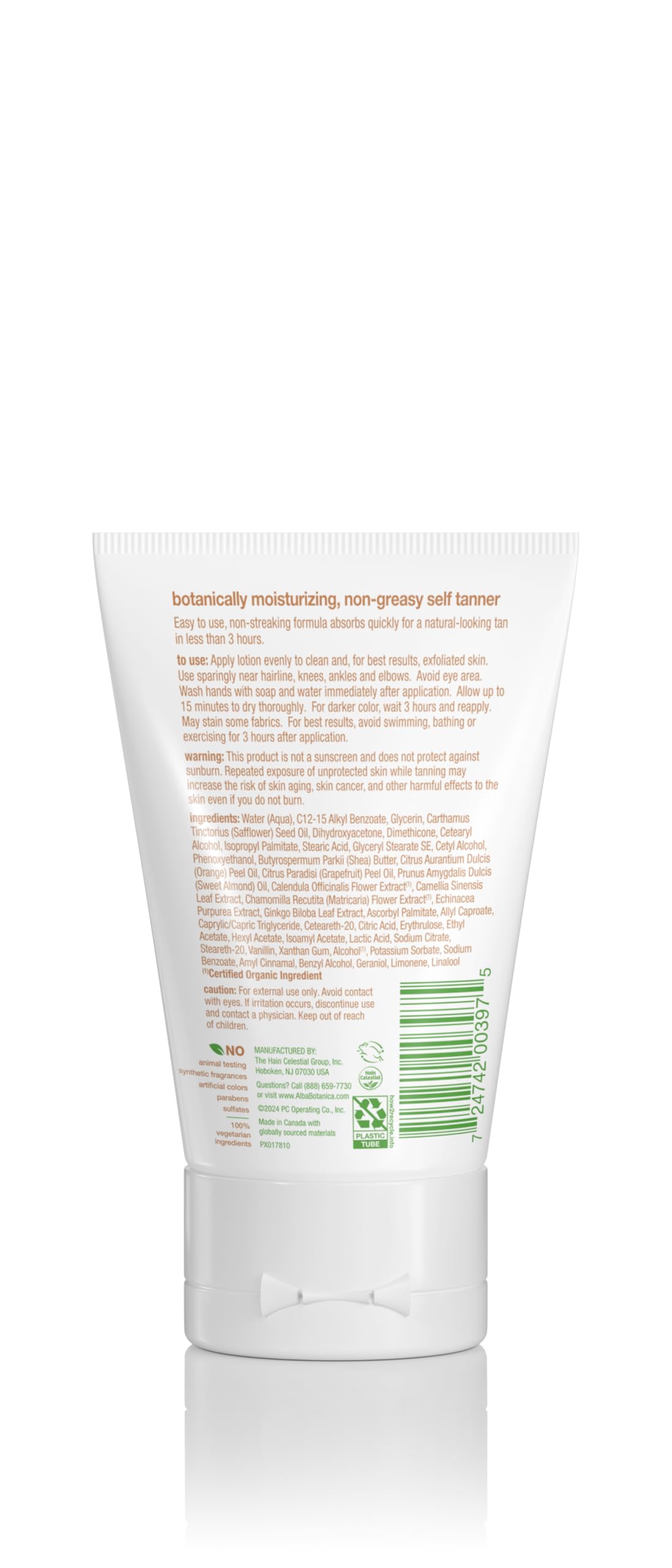 Alba Botanica lotion texture close-up highlighting smooth, non-greasy finish
