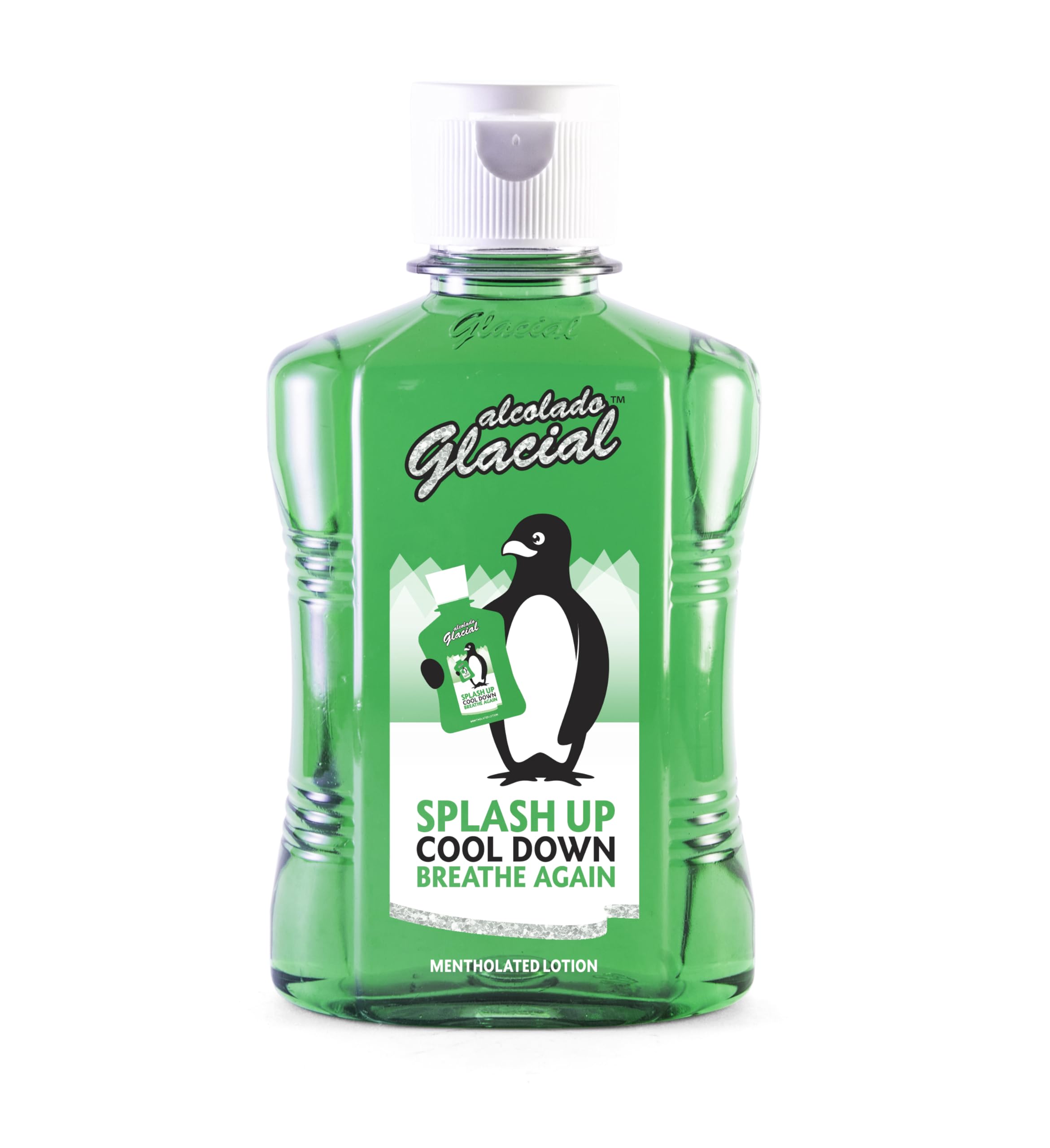 Alcolado Glacial back label close-up detailing ingredients and benefits