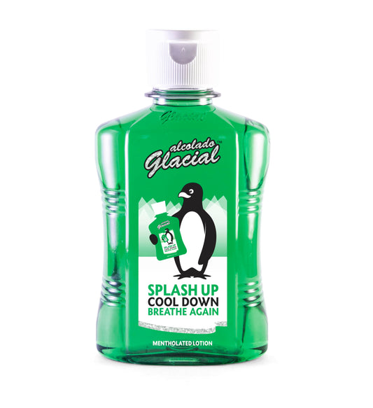 Alcolado Glacial back label close-up detailing ingredients and benefits