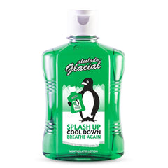 Alcolado Glacial front bottle view showing label and refreshing benefit