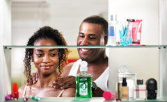 Alcolado Glacial on bathroom shelf suggesting daily grooming benefit