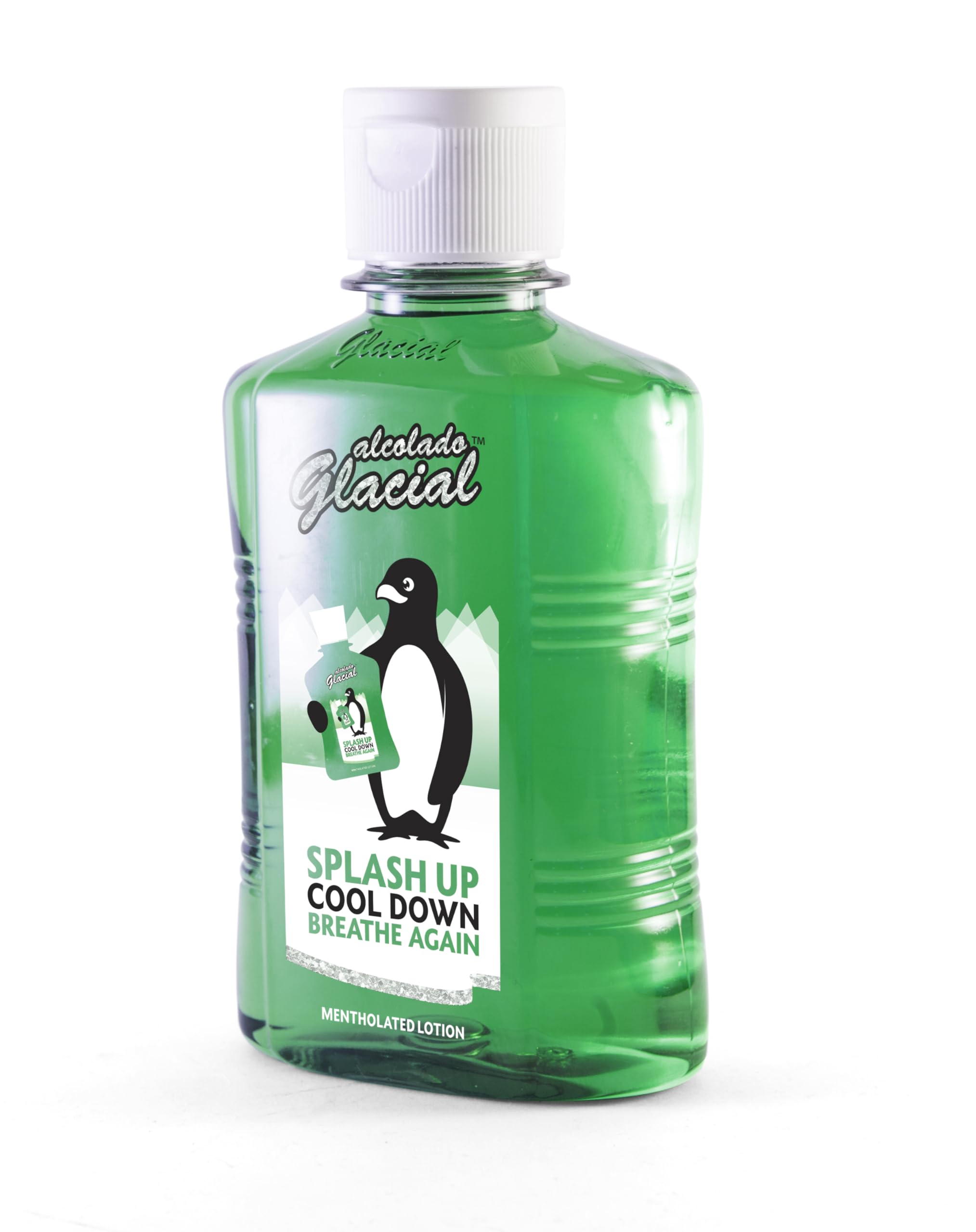 Alcolado Glacial pouring into palm demonstrating easy application benefit