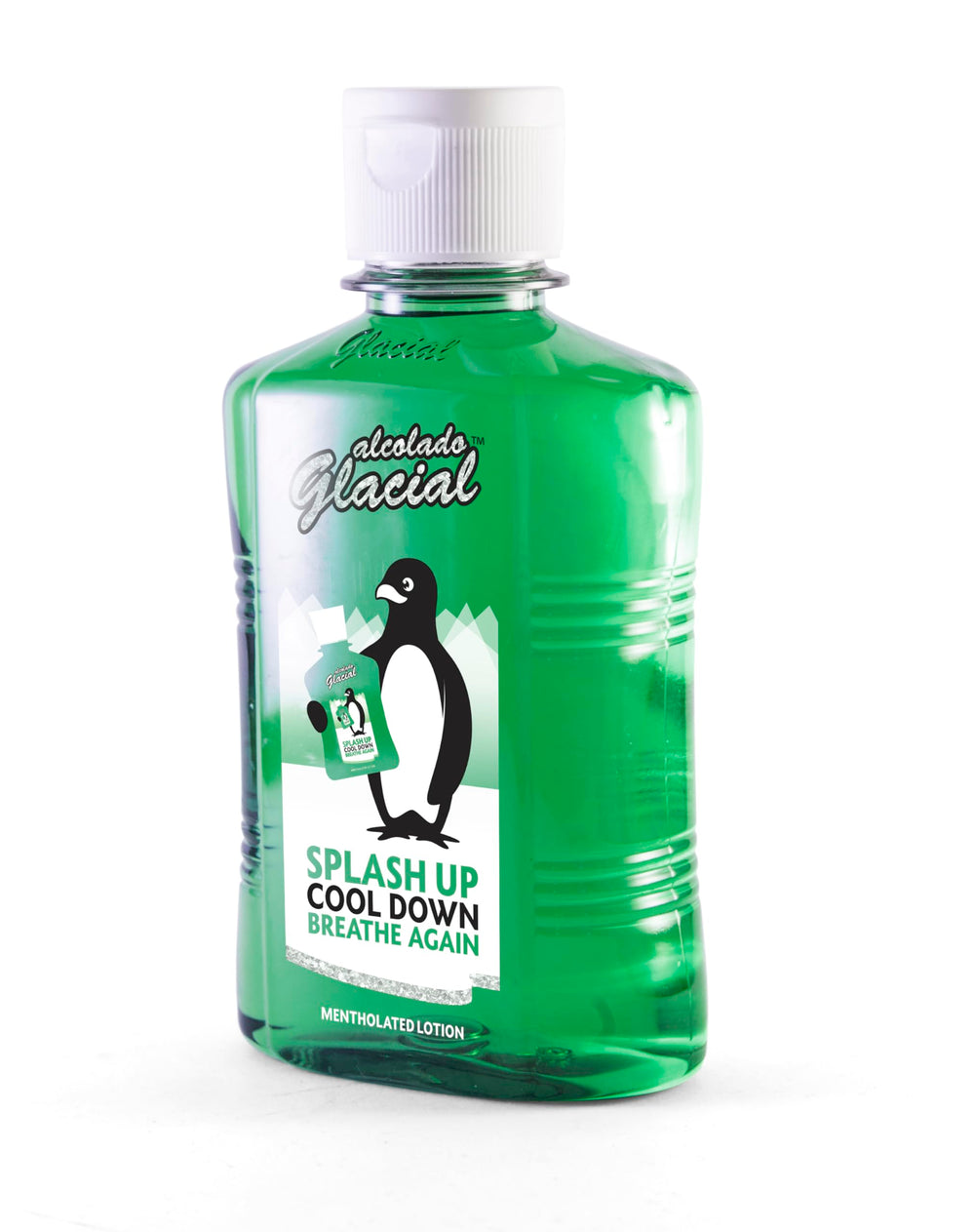 Alcolado Glacial pouring into palm demonstrating easy application benefit