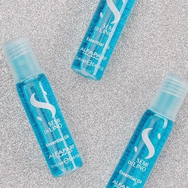 ALFAPARF MILANO before-and-after on ends showing reduced frizz and glossy finish