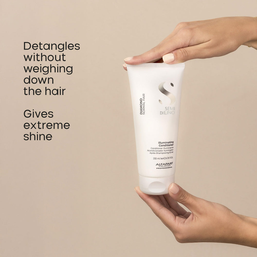 ALFAPARF MILANO conditioner texture poured from bottle highlighting smooth slip benefit