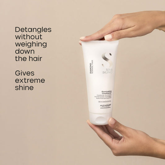 ALFAPARF MILANO conditioner texture poured from bottle highlighting smooth slip benefit