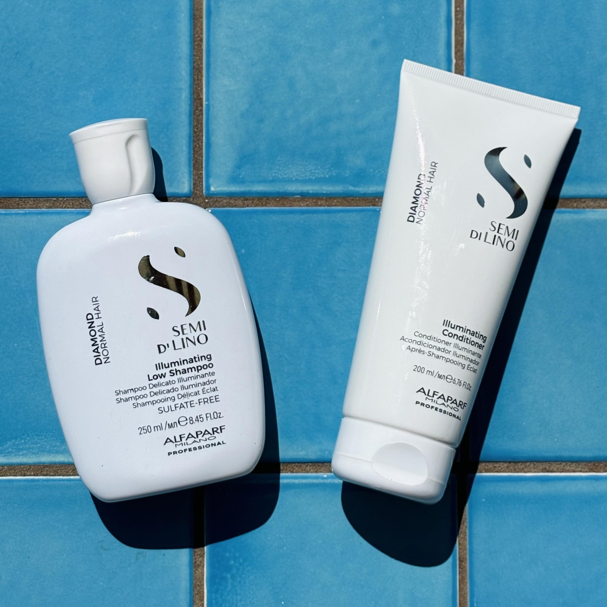 ALFAPARF MILANO conditioner applied to hair showing detangling benefit