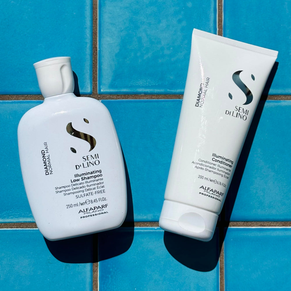 ALFAPARF MILANO conditioner applied to hair showing detangling benefit