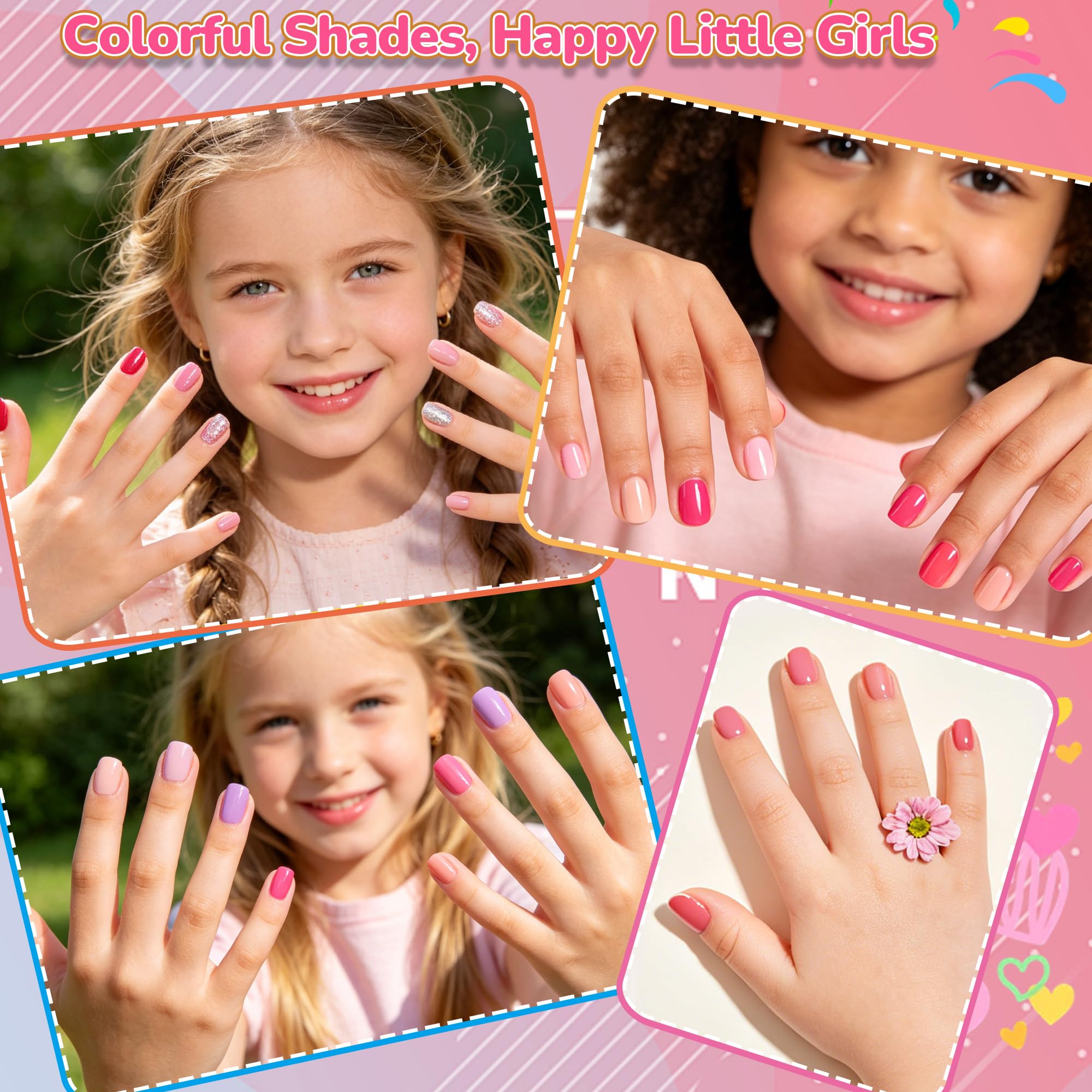 ALIKOSSTOR color swatch fan of ten pink tones for coordinating outfits and playdates