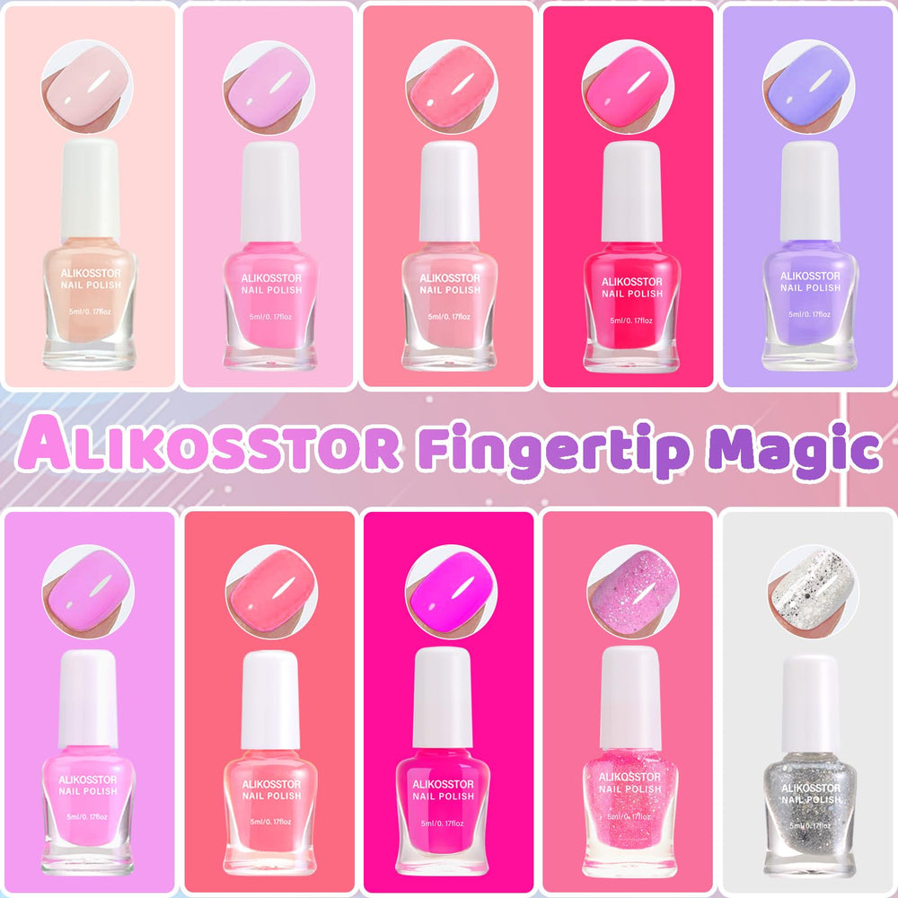 ALIKOSSTOR peel-off demo lifting polish cleanly to show easy remover-free cleanup