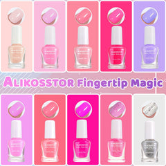ALIKOSSTOR peel-off demo lifting polish cleanly to show easy remover-free cleanup