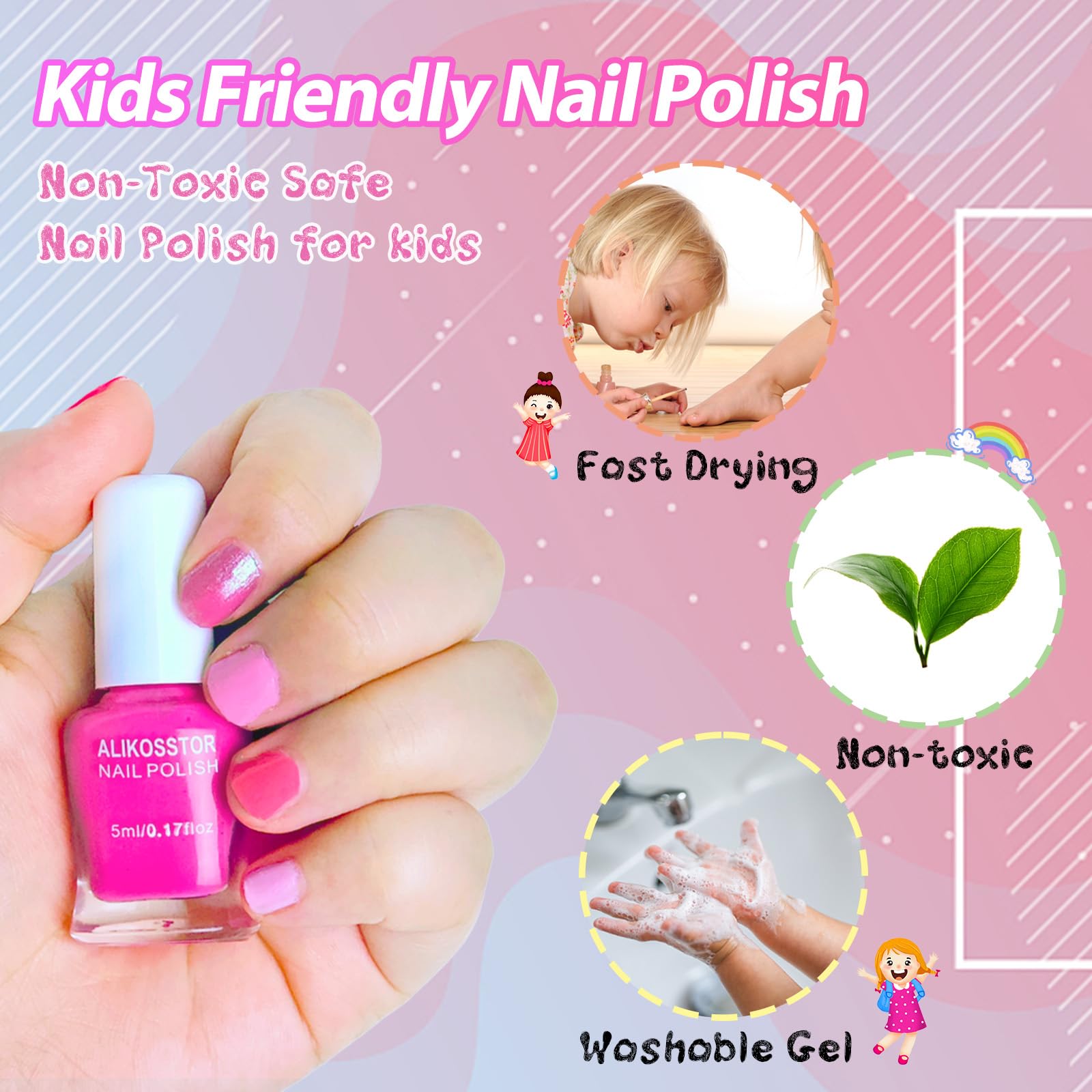 ALIKOSSTOR size comparison on a small fingernail to show precise coverage and control