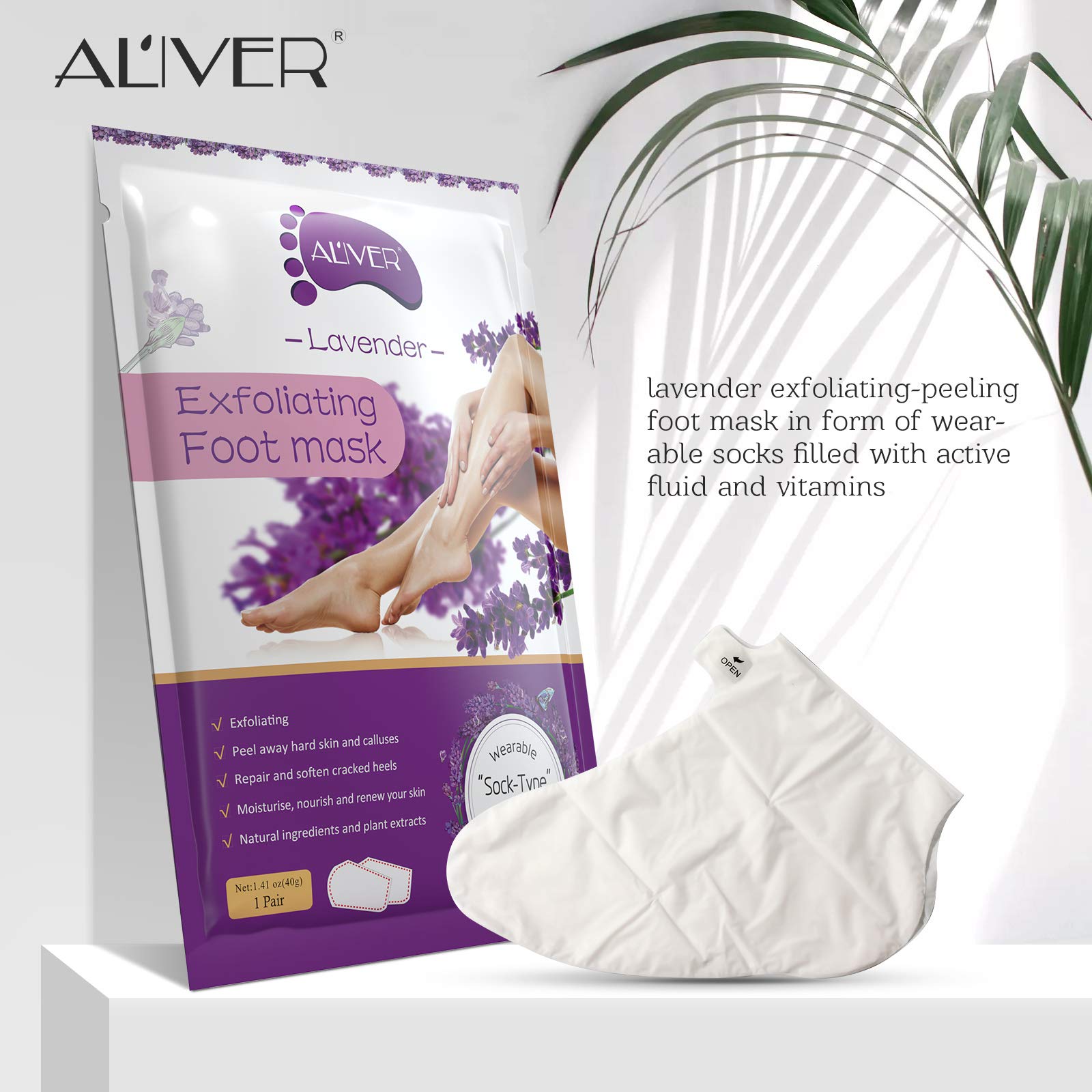 ALIVER before and after feet demonstrating softer, smoother skin