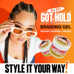 ALL DAY GOT HOLD open jar texture close-up highlighting smooth, non-greasy gel