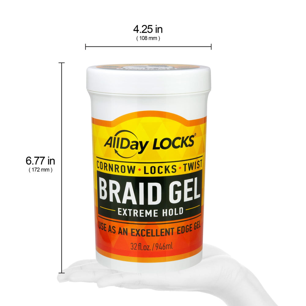Applying AllDay Locks gel to hair for braiding demonstrates strong hold and precise styling control