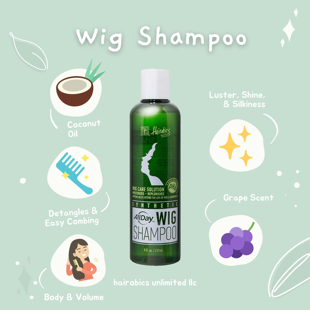 AllDay Locks detangled wig after wash demonstrating smoother fibers