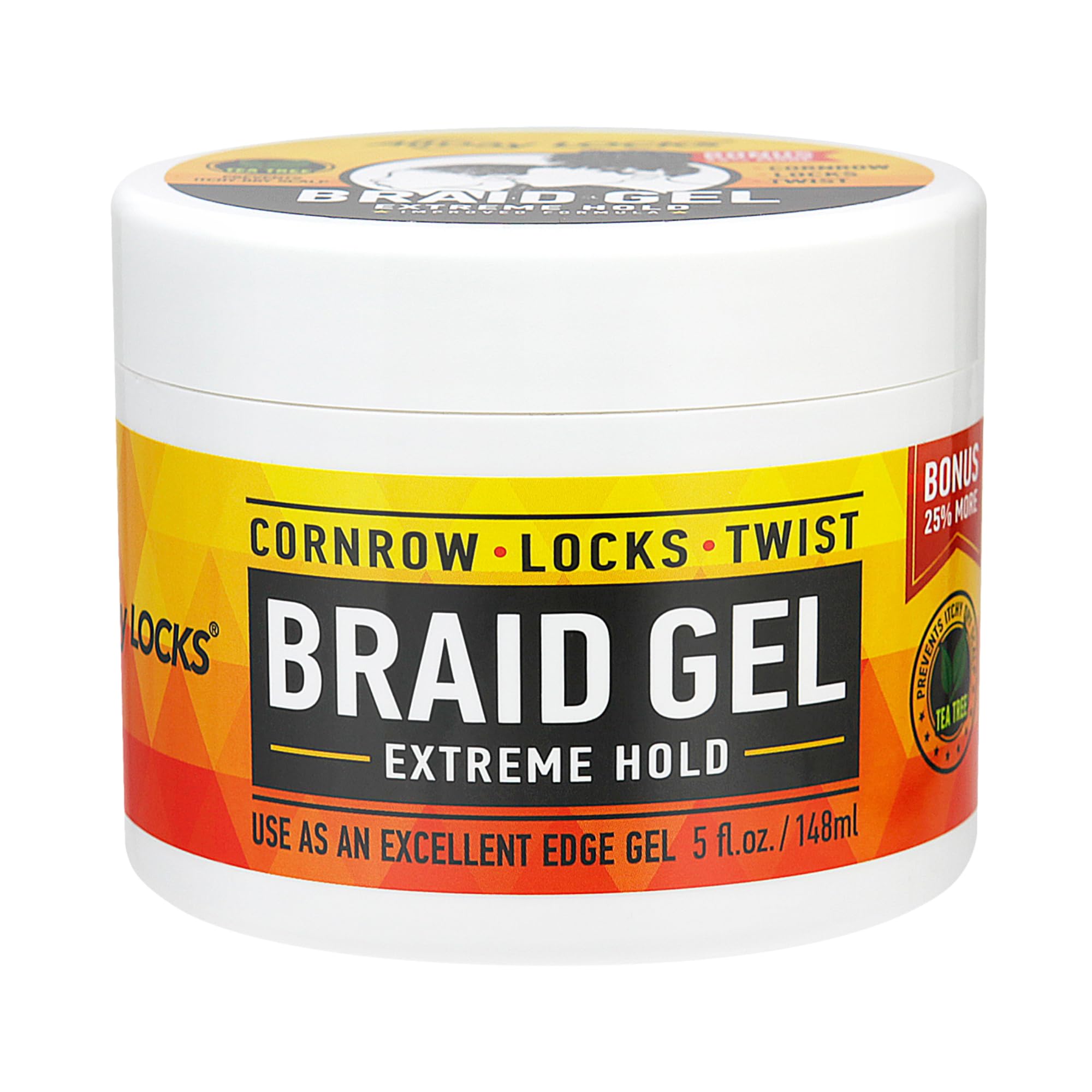 AllDay Locks front jar view showing label and 5 oz product benefit hold