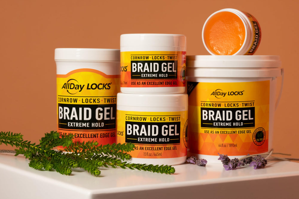 AllDay Locks botanical ingredients flatlay showing nourishing natural extracts