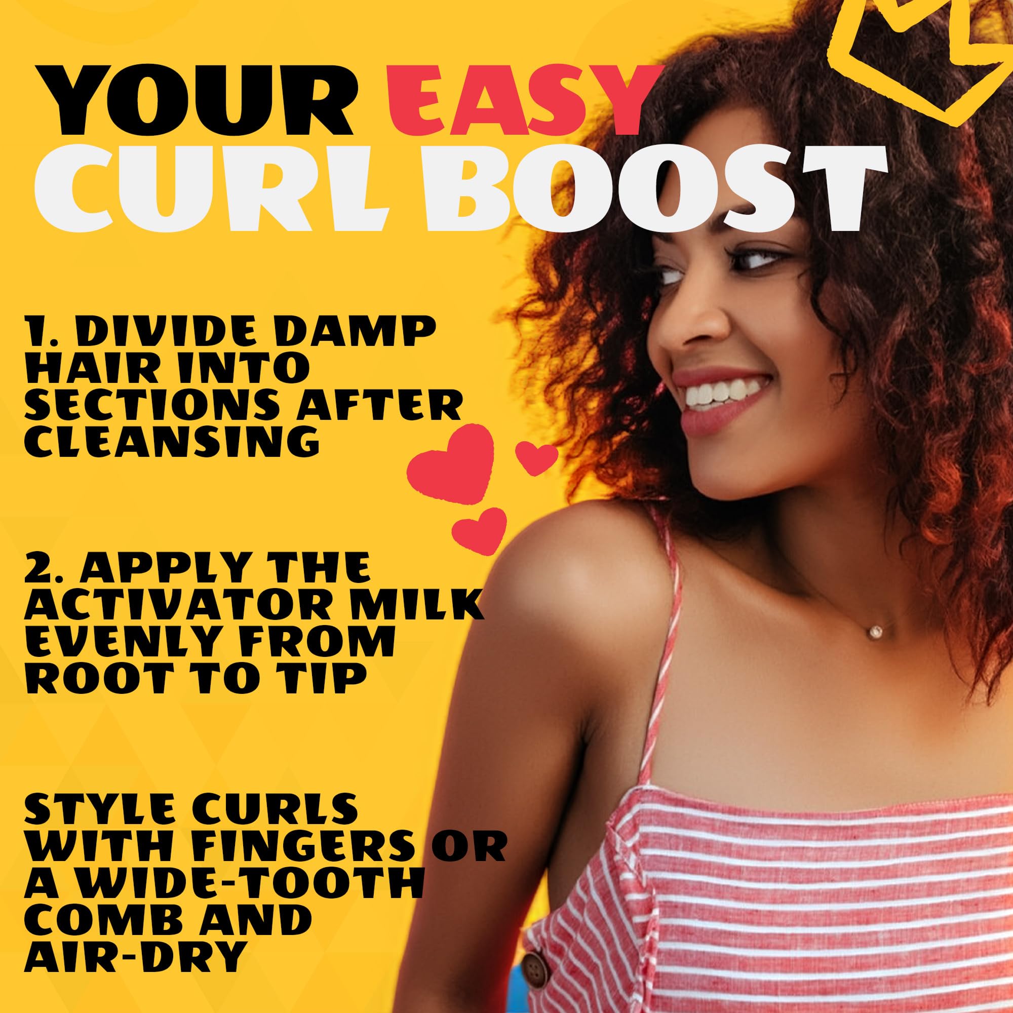 AllDay Locks styling on curly hair in lifestyle setting, defined natural curls