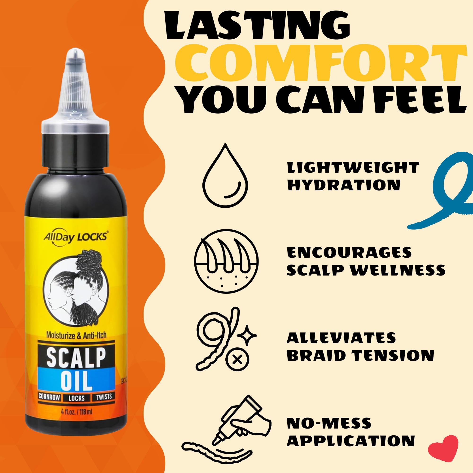 AllDay Locks being applied along a braid part to soothe scalp and relieve tension effectively