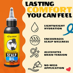 AllDay Locks being applied along a braid part to soothe scalp and relieve tension effectively