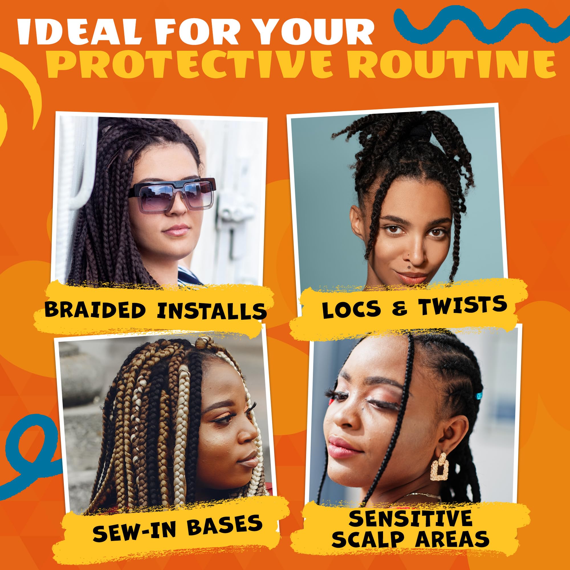 AllDay Locks used during braid maintenance in a salon-style setting to promote comfortable scalp care