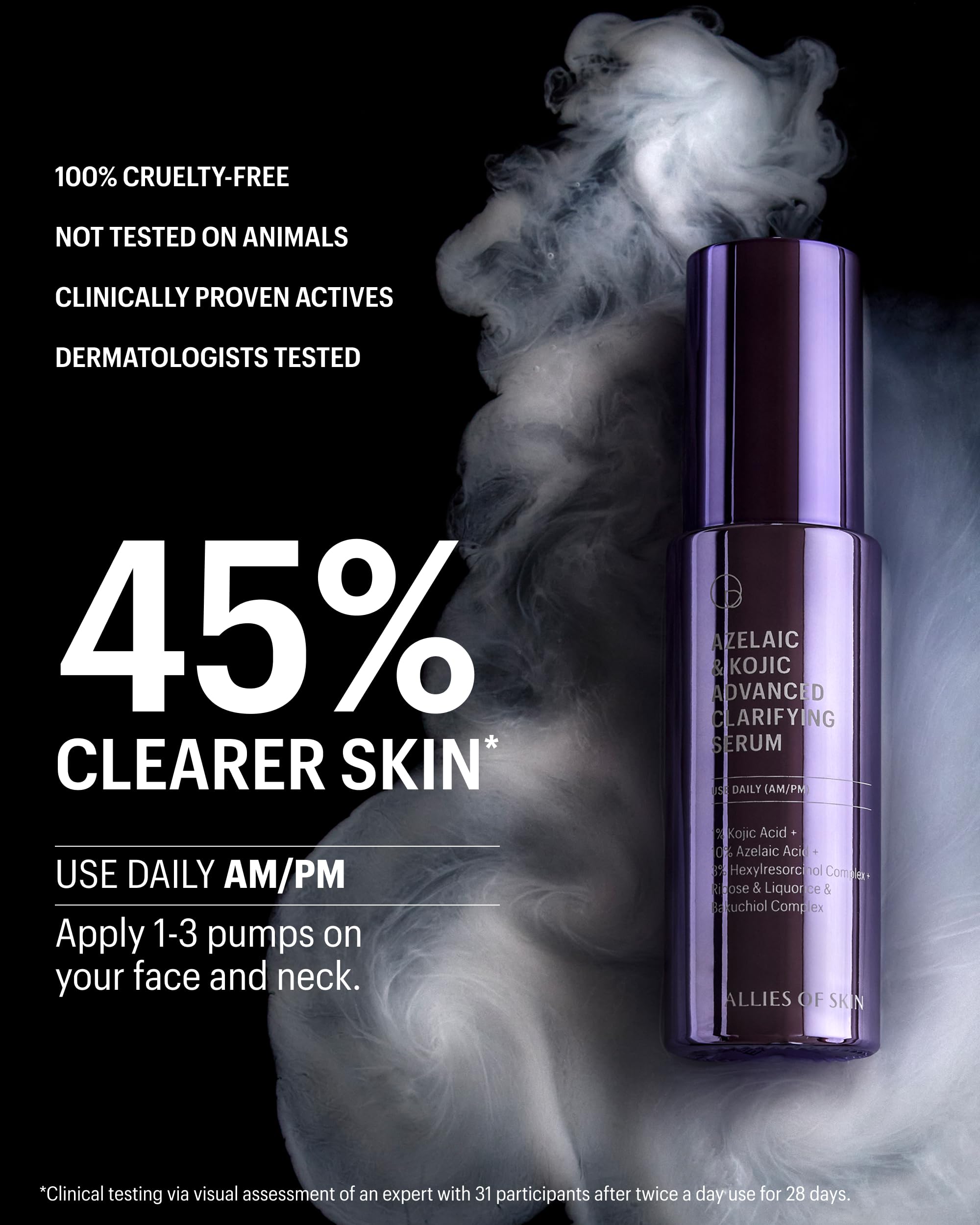 Allies of Skin label close-up showing ingredient list and clean formulation