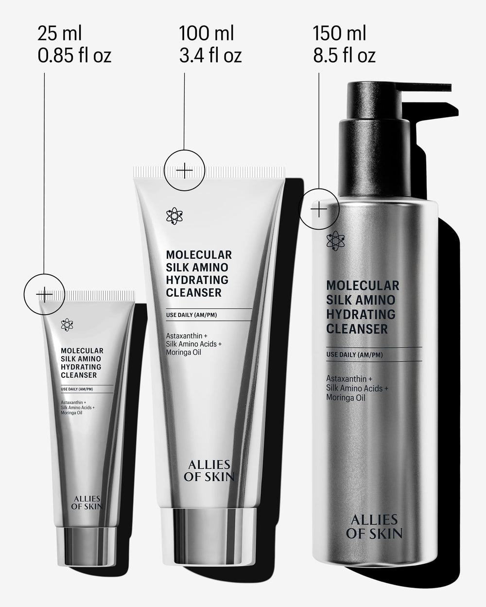 Allies of Skin flatlay with travel essentials showing compatibility with on-the-go skincare