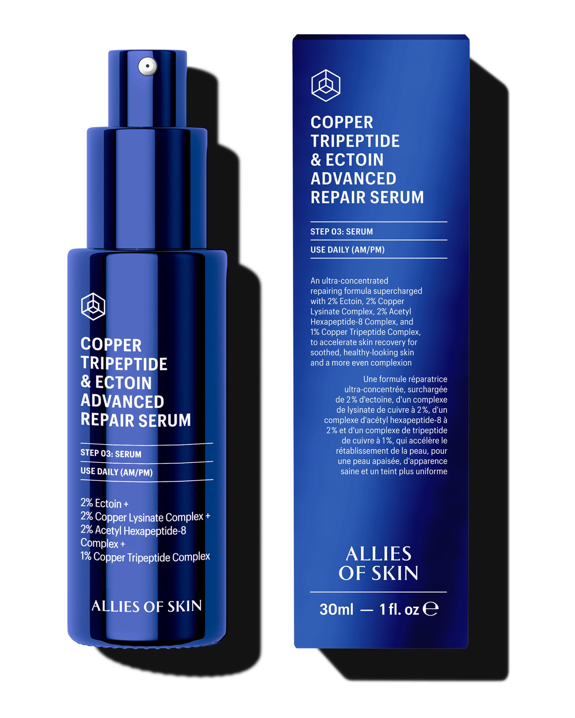 Allies of Skin front bottle showing sleek packaging and hydrating serum benefits
