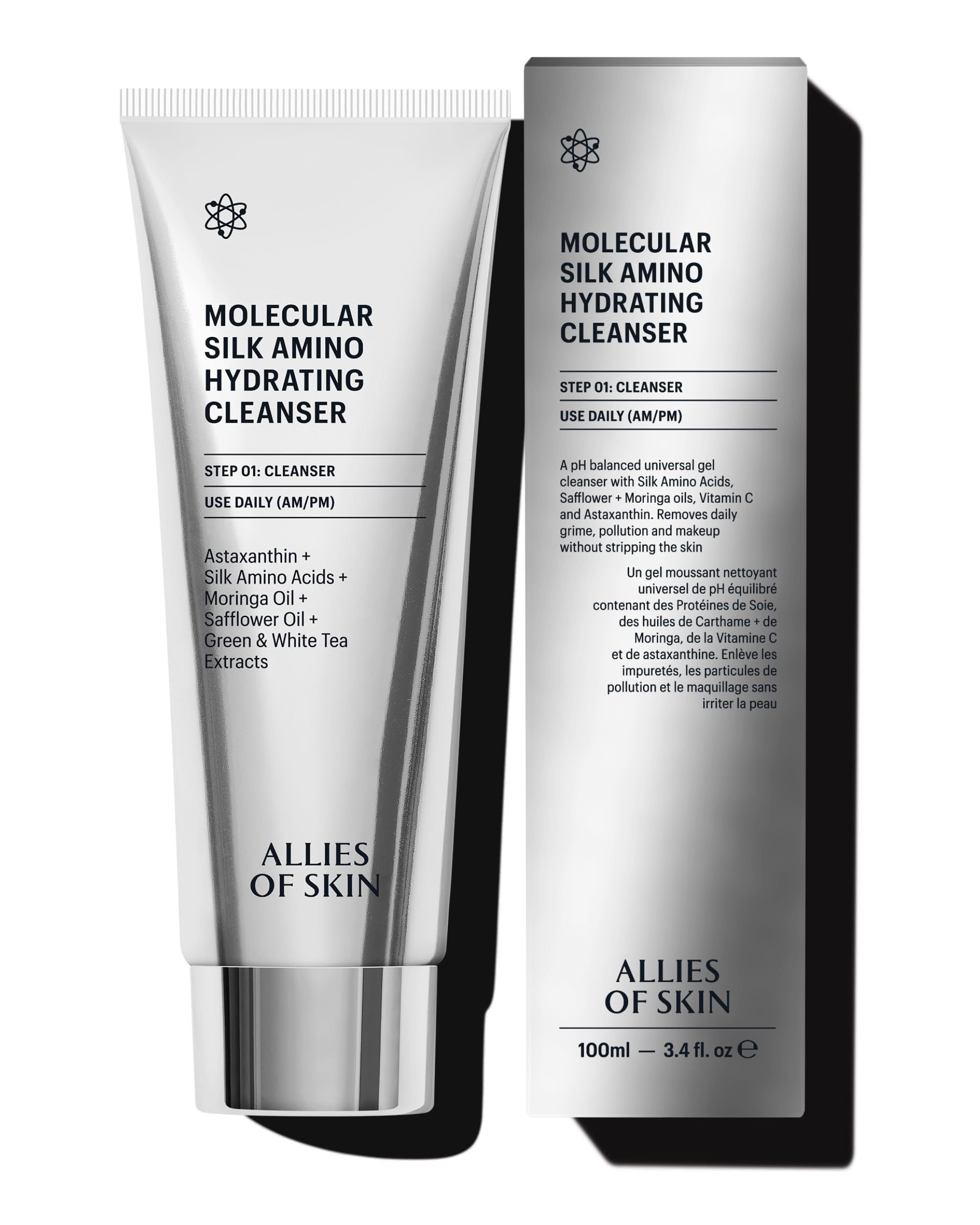 Allies of Skin front packaging showing bottle and branding for quick product ID and shelf appeal
