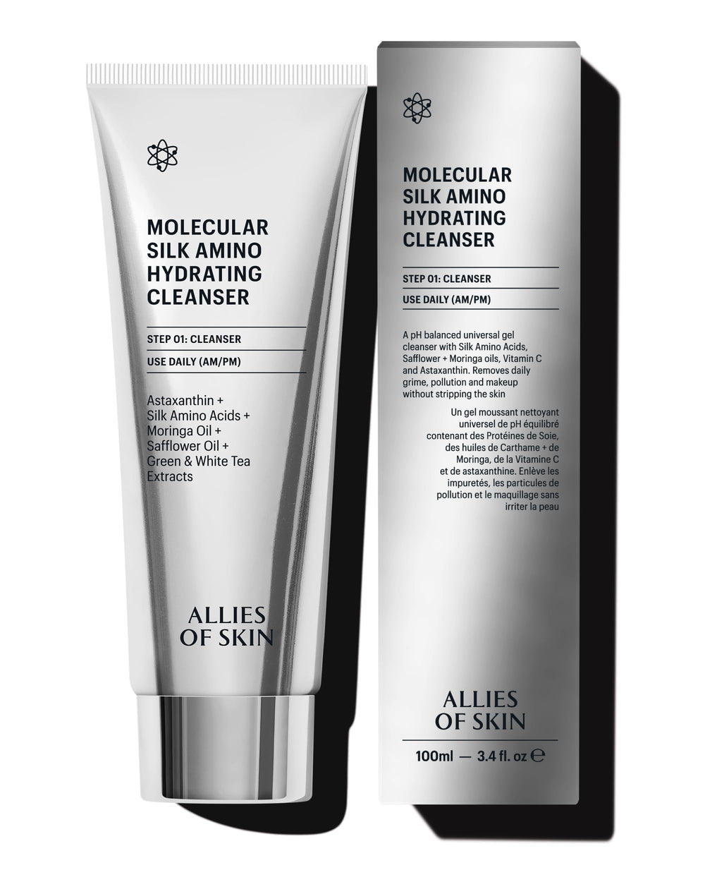 Allies of Skin front packaging showing bottle and branding for quick product ID and shelf appeal