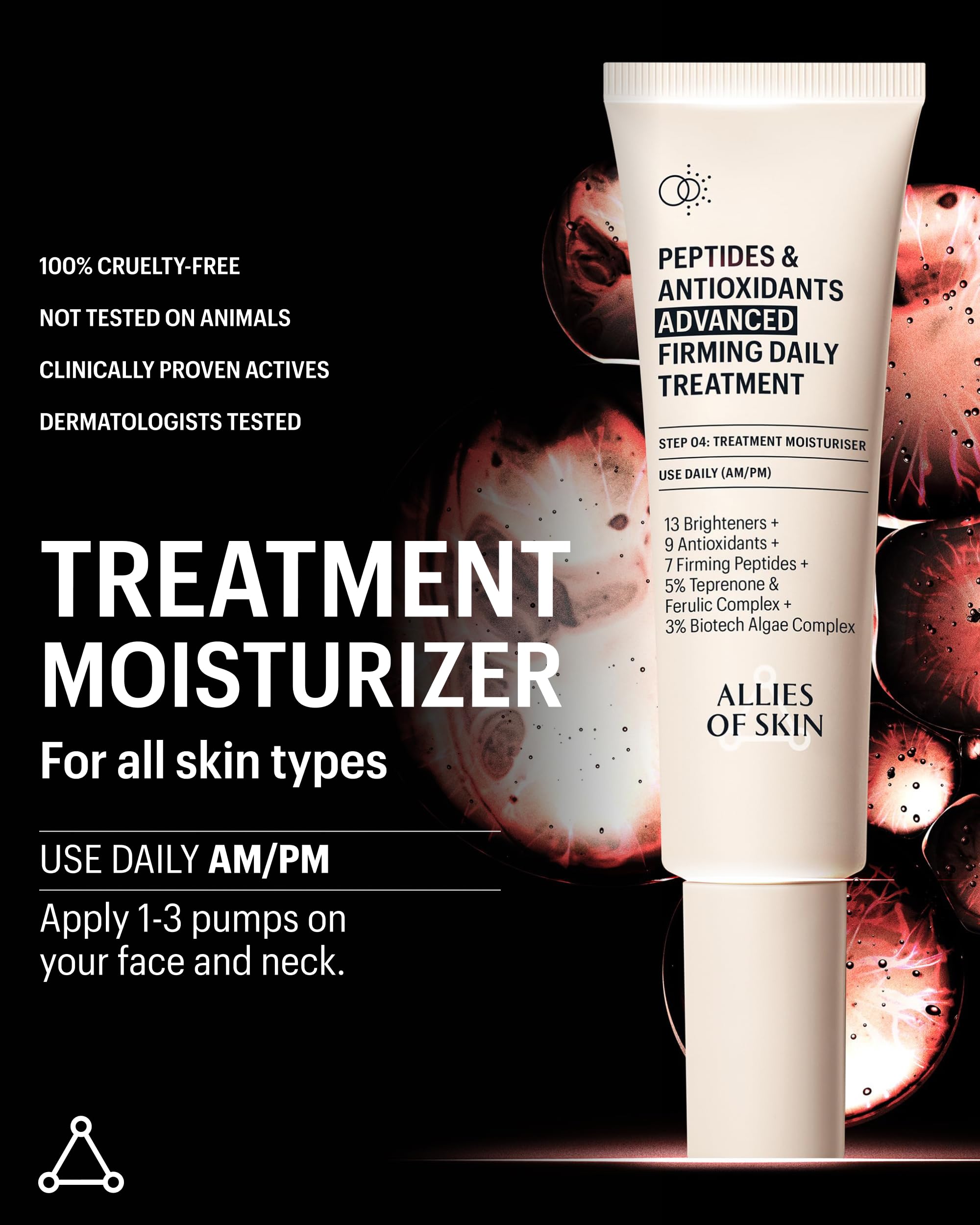 Allies of Skin label close-up showing active list and transparency benefit