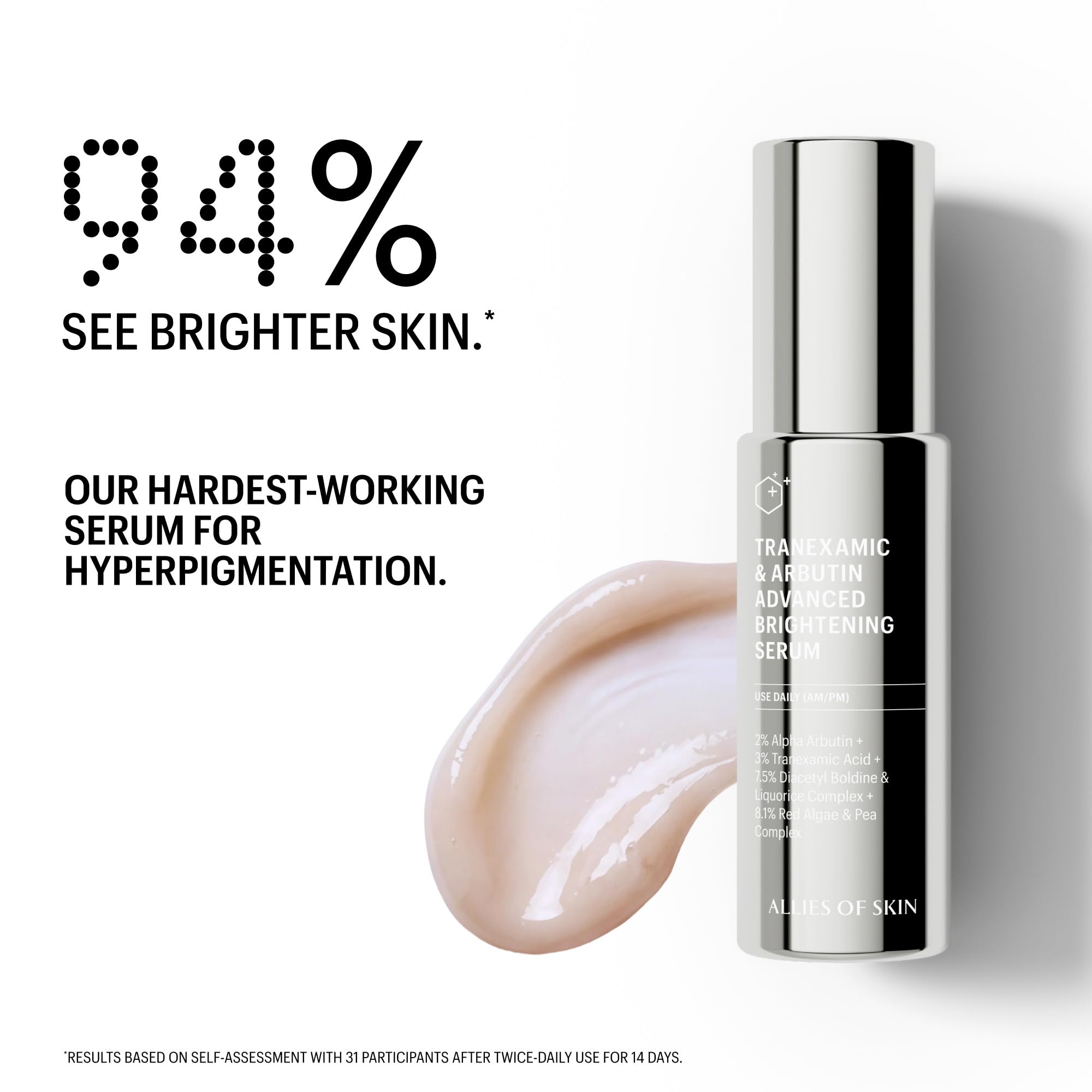 Allies of Skin pipette dispensing serum showing lightweight texture for easy layering