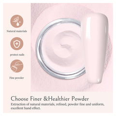 AILLSA dip powder in use with a finger being dipped to speed up at-home manicures