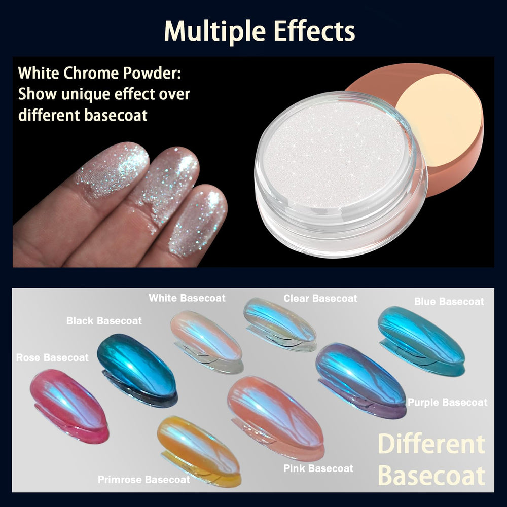 Allstarry powder close-up texture revealing fine pearlescent particles for smooth chrome effect