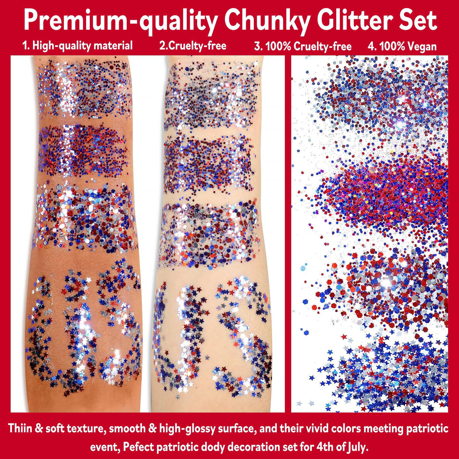 Allstarry detailed blue round glitter offering bright festival shimmer