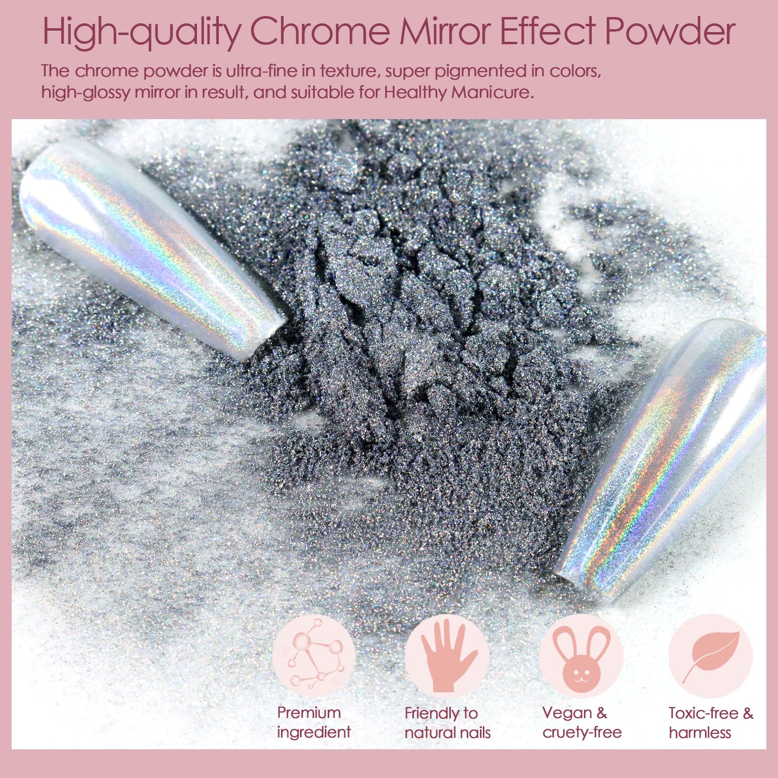 Allstarry swatches on nail wheel illustrating each pigment’s color-shift and design options