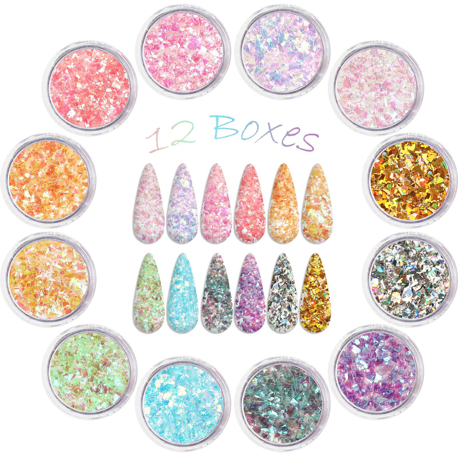 Allstarry close-up of iridescent flakes highlighting ultra-thin texture benefit