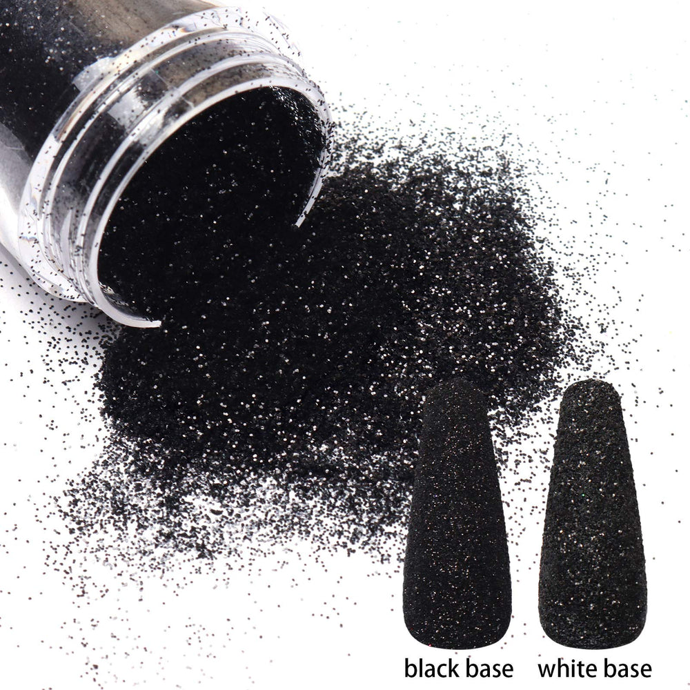 Allstarry close-up of black glitter texture creating bold textured contrast