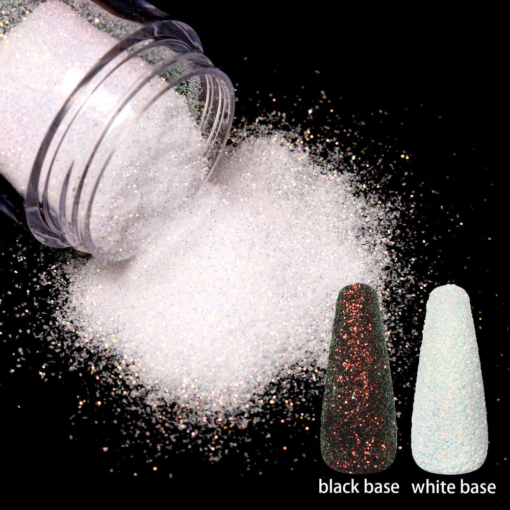 Allstarry close-up of white glitter texture adding sparkling sugar effect