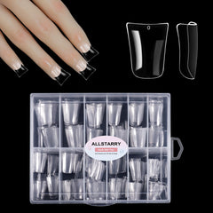 Allstarry front packaging showing 288 clear duck nail tips for quick styling