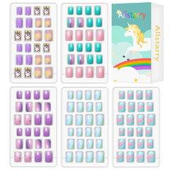 Allstarry front packaging showing purple unicorn set and colorful nails, appealing presentation