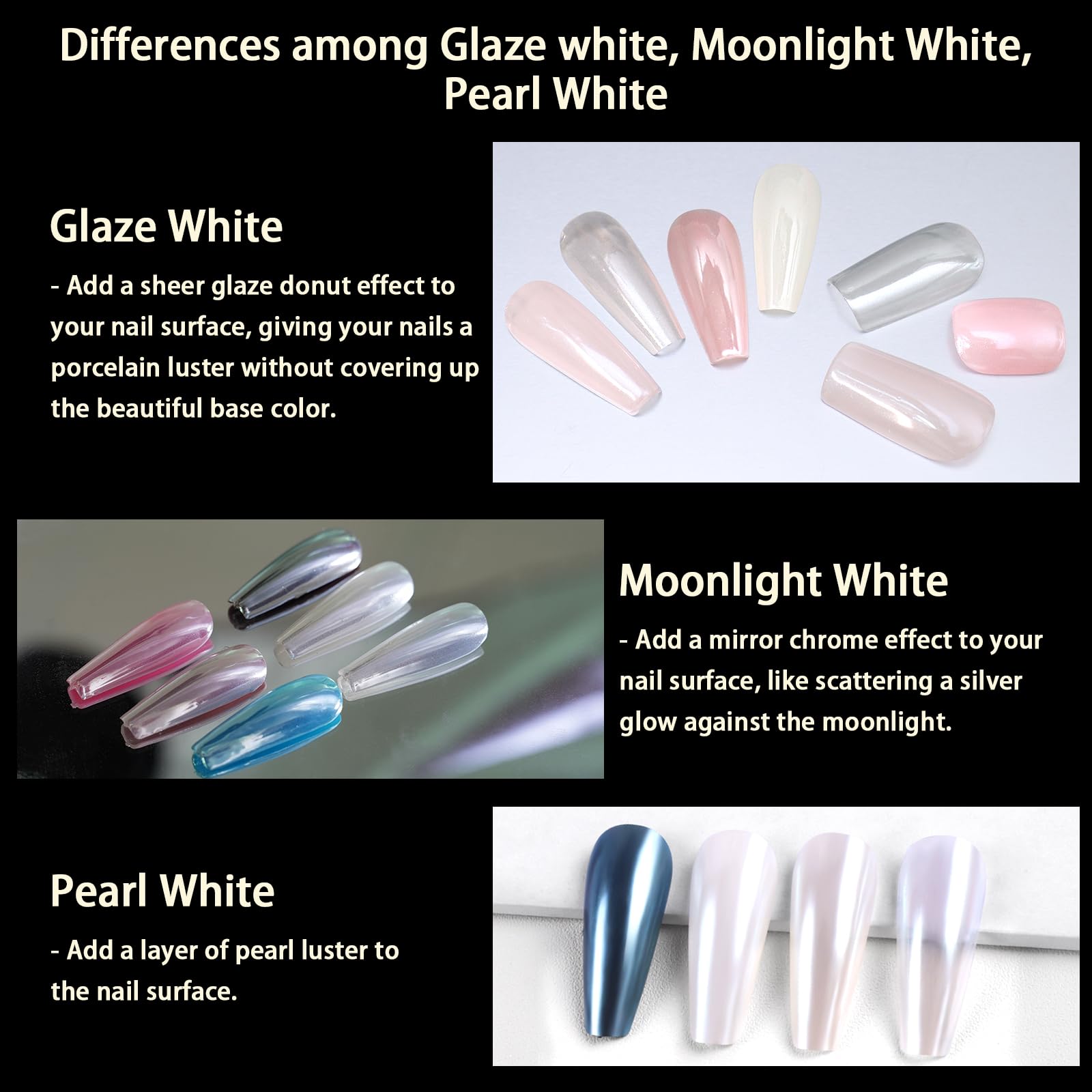 Allstarry comparison of three base colors showing versatile color-shift benefit