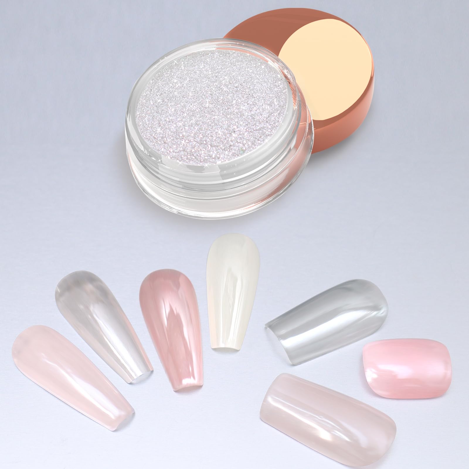 Allstarry jar front view showing brand and glossy chrome powder benefit