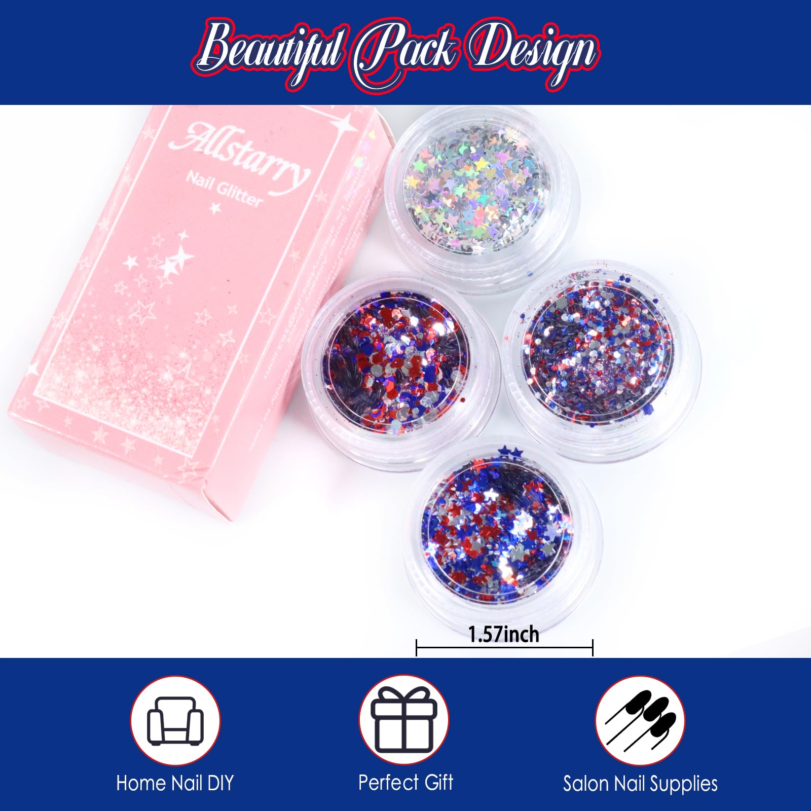 Allstarry patriotic manicure lifestyle scene showing festive event-ready style