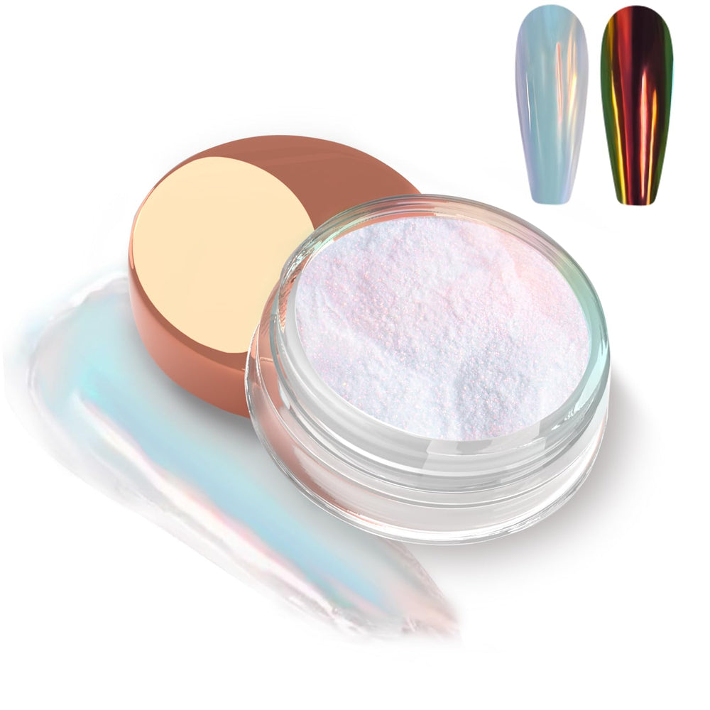 Allstarry front packaging showing iridescent white pearl powder benefit long-lasting shine