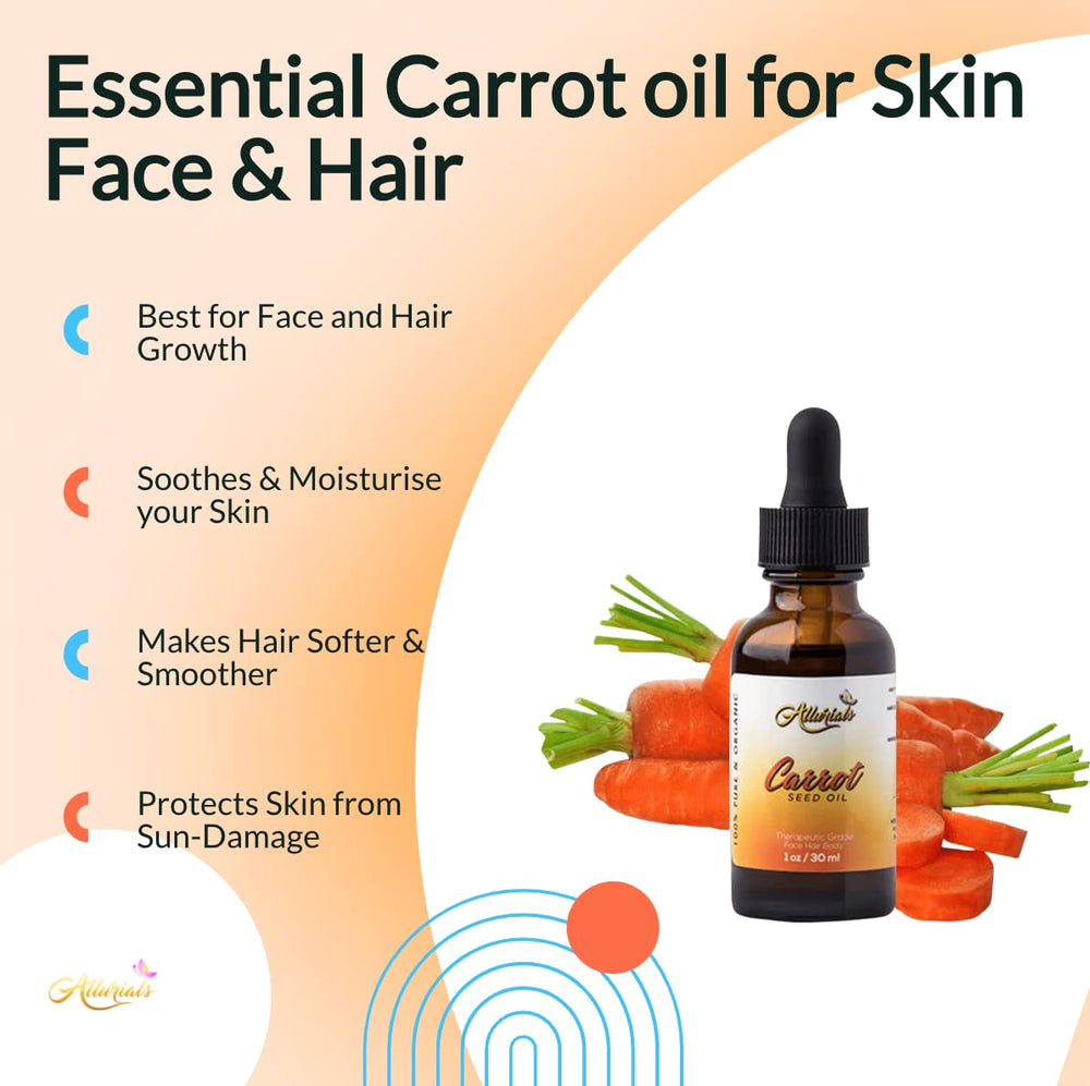 Allurials pipette dispensing carrot seed oil for precise application and controlled use