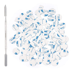 Allwon front view of sticker kit showing 100 metal adapters and spatula for quick palette customization