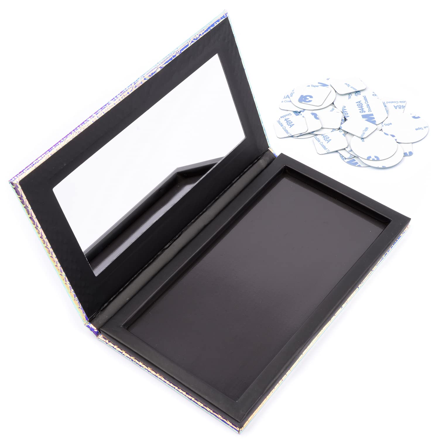 Allwon mermaid palette opened revealing mirror and ready-to-customize magnetic base