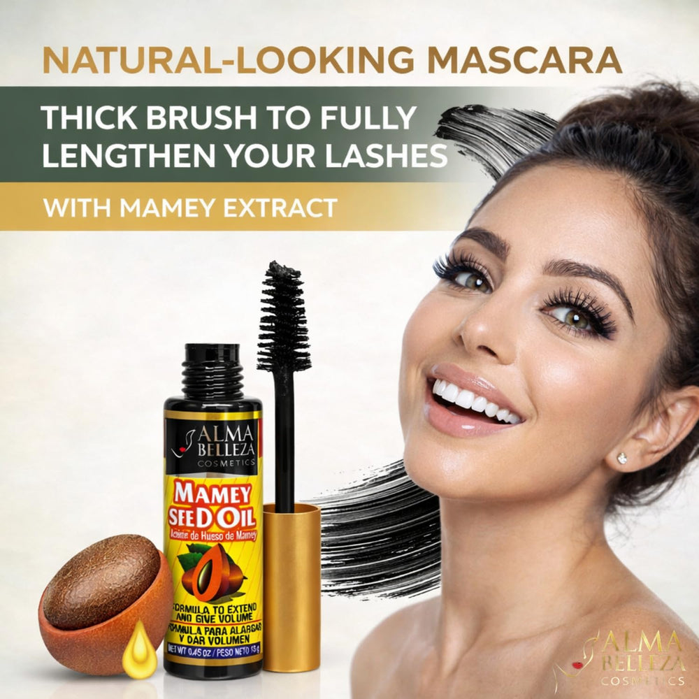 Alma Belleza mamey seed visual highlighting natural oil ingredient benefit